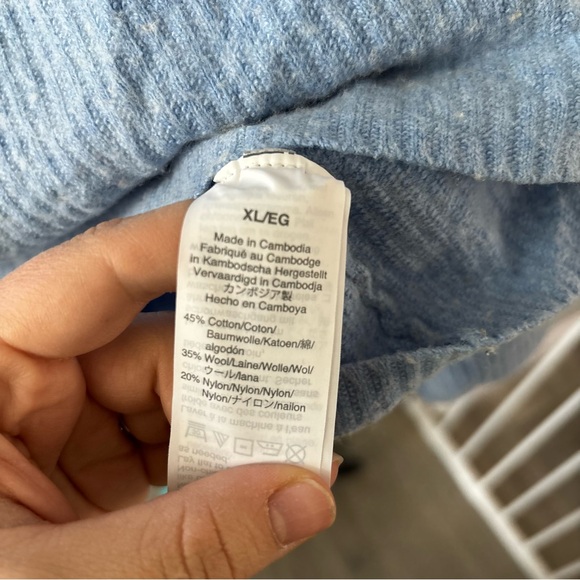 J. Crew Light Blue Ribbed Wool Blend Sweater - Picture 5 of 7